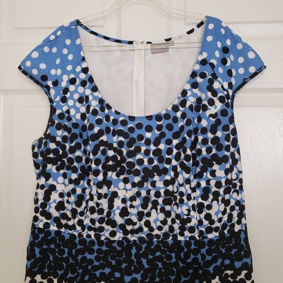 eShakti Polka Dot Dress Ombre Career Pockets Sleeveless Womens Size 2X - Picture 2 of 9